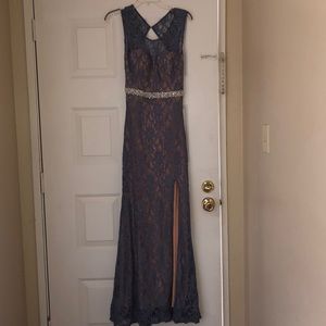 Purple and nude long prom dress. Worn once
